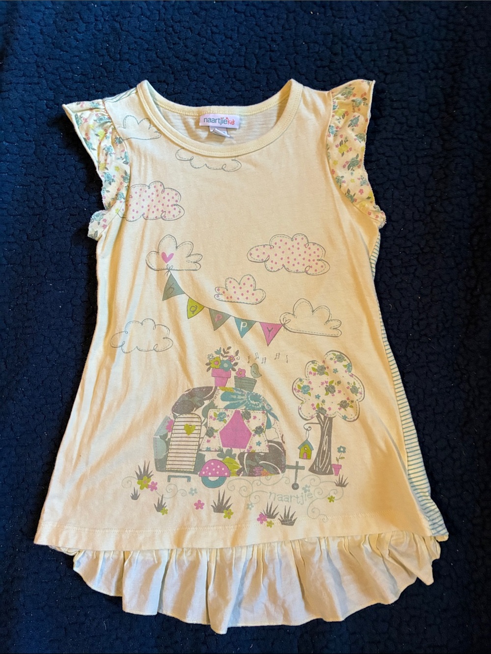naartjie yellie Floral Camper Ruffle Tank Top